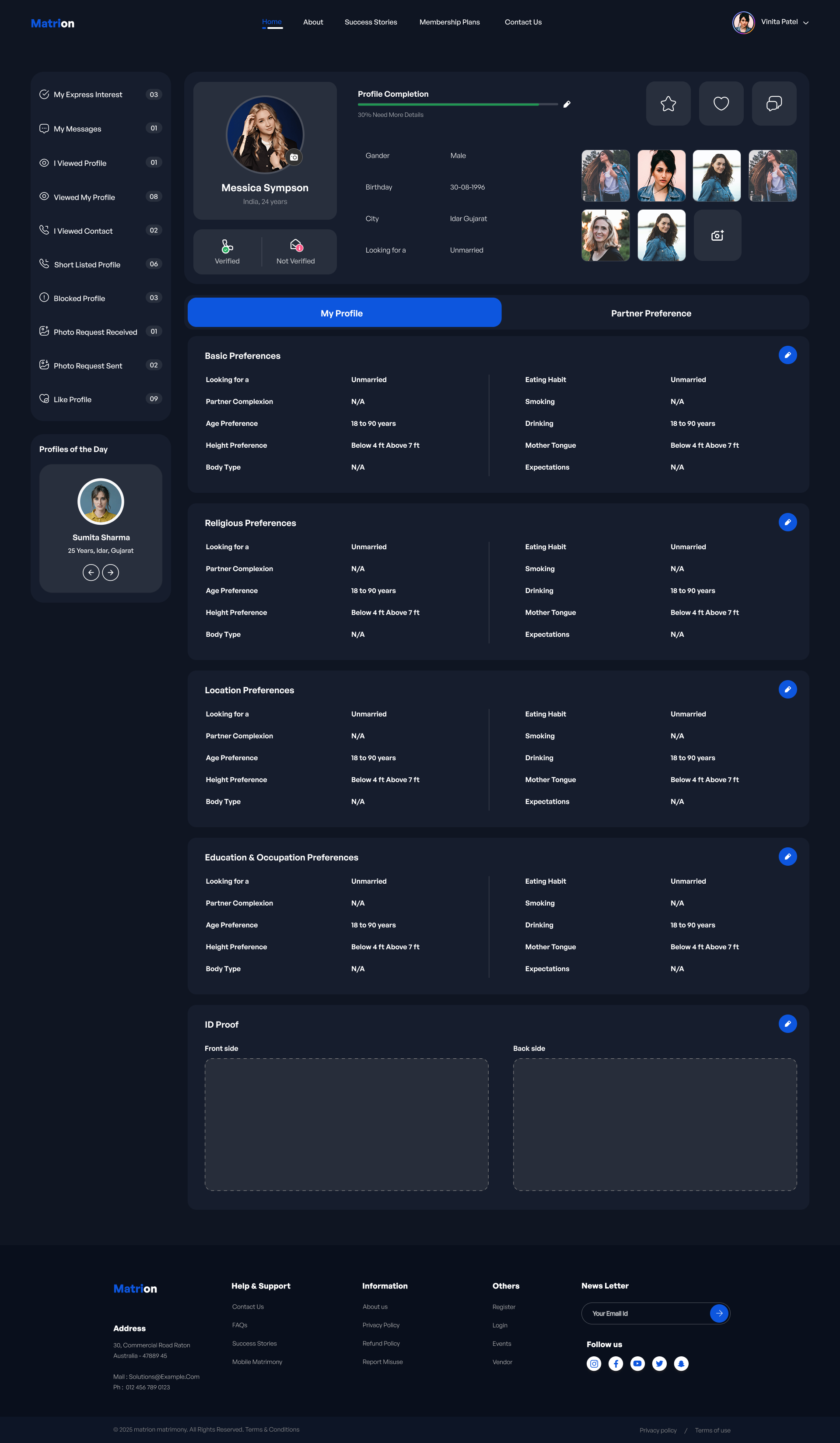 Detailed Profiles Screenshot